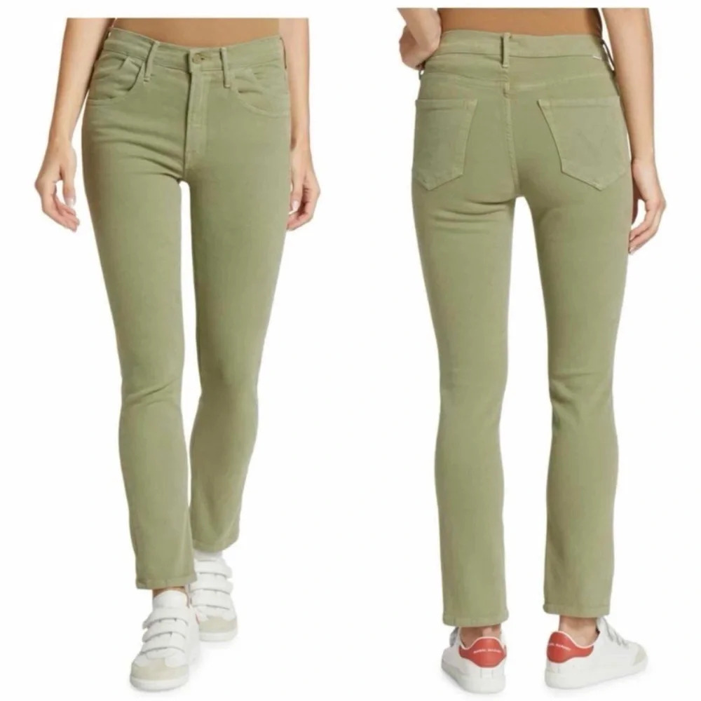 Mother Stash Mid Rise Dazzler Ankle Jeans Sz 25 Second Chance Green Rinse